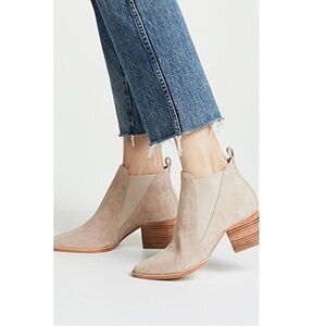 Anthropologie-Sol Sana Suede Wheat/Cream Bruno Booties (Size:37)